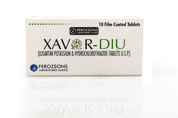 Xavor-Diu Tablets 50Mg/12.5Mg  1 Box = 1 Strip.1 Strip = 10 Tablets