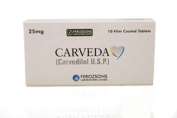 Carveda Tablets 25Mg (1 Box = 1 Strip)(1 Strip = 10 Tablets)