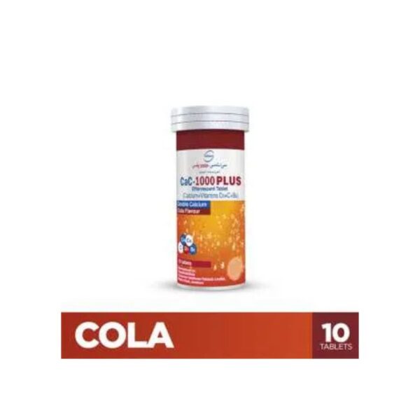 Cac-1000 Plus Effervescent Cola Flavor Tablets (1 Bottle = 10 Tablets)