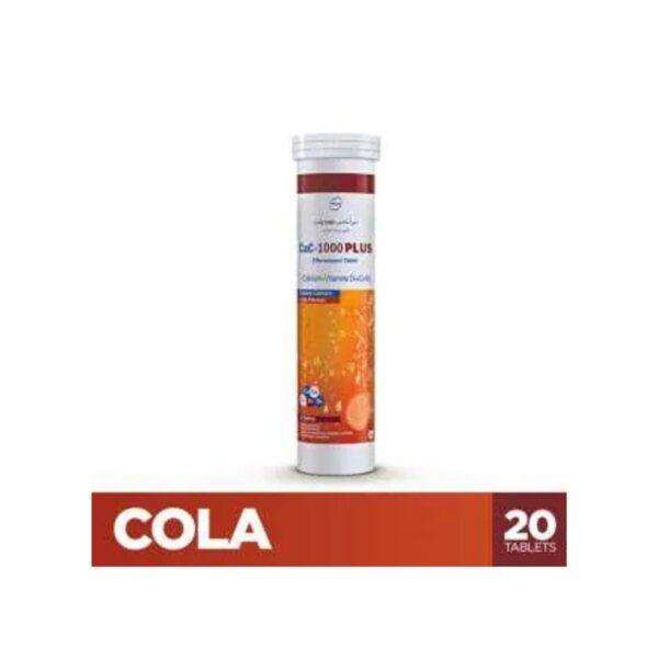 Cac-1000 Plus Effervescent Cola Flavor Tablets (1 Bottle = 20 Tablets)