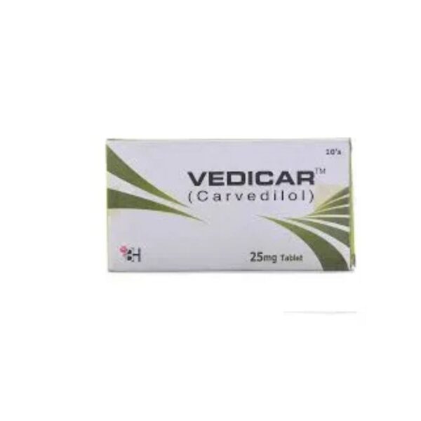 Vedicar Tablets 25Mg (1 Box = 1 Strip)(1 Strip = 10 Tablets)