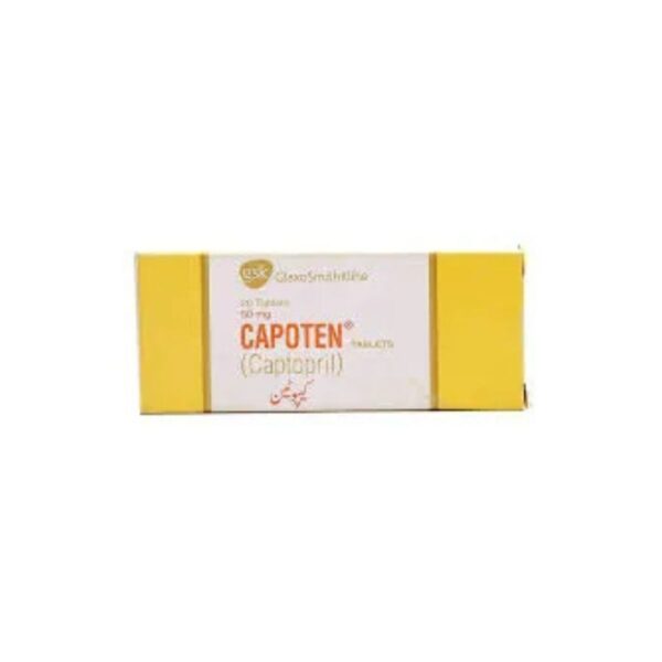 Capoten Tablets 50Mg (1 Strip = 10 Tablets)
