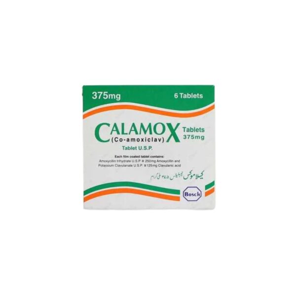Calamox Tablets 375Mg (1 Box = 1 Strip) (1 Strip = 6 Tablets)