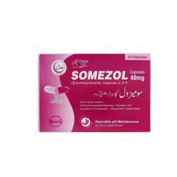 Somezol Capsules 40Mg (1 Box = 2 Strips) (1 Strip = 7 Capsules)